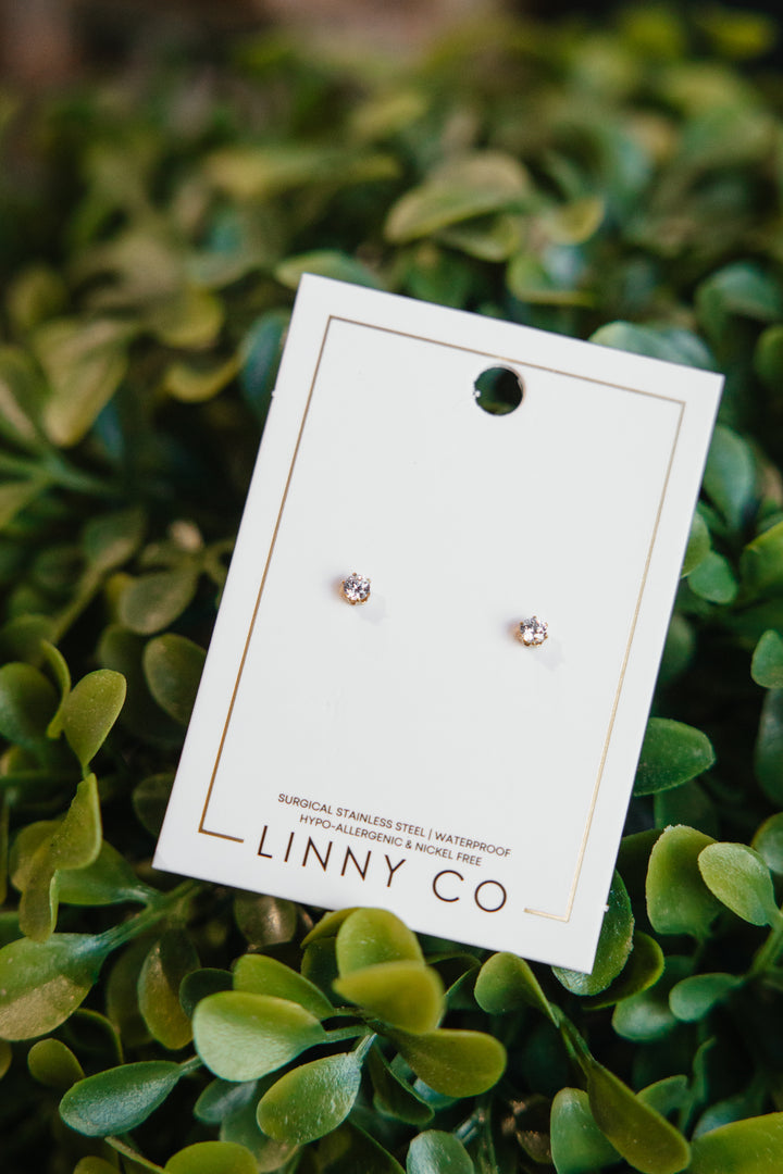 Micro Helen Stud Earrings In Gold