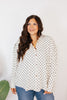 Classic Kathryn Button Up Top in Black Polka Dots - Reg & Curvy