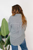 Classic Kathryn Button Up Top in Black Stripes - Reg & Curvy