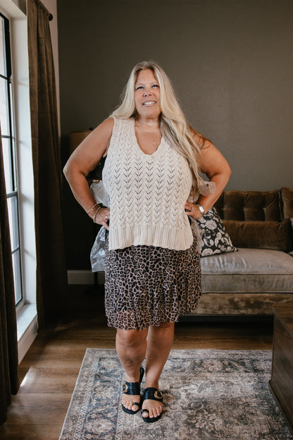 Rebel Lace Biker Shorts With Lace Skirt Overlay In Cheetah