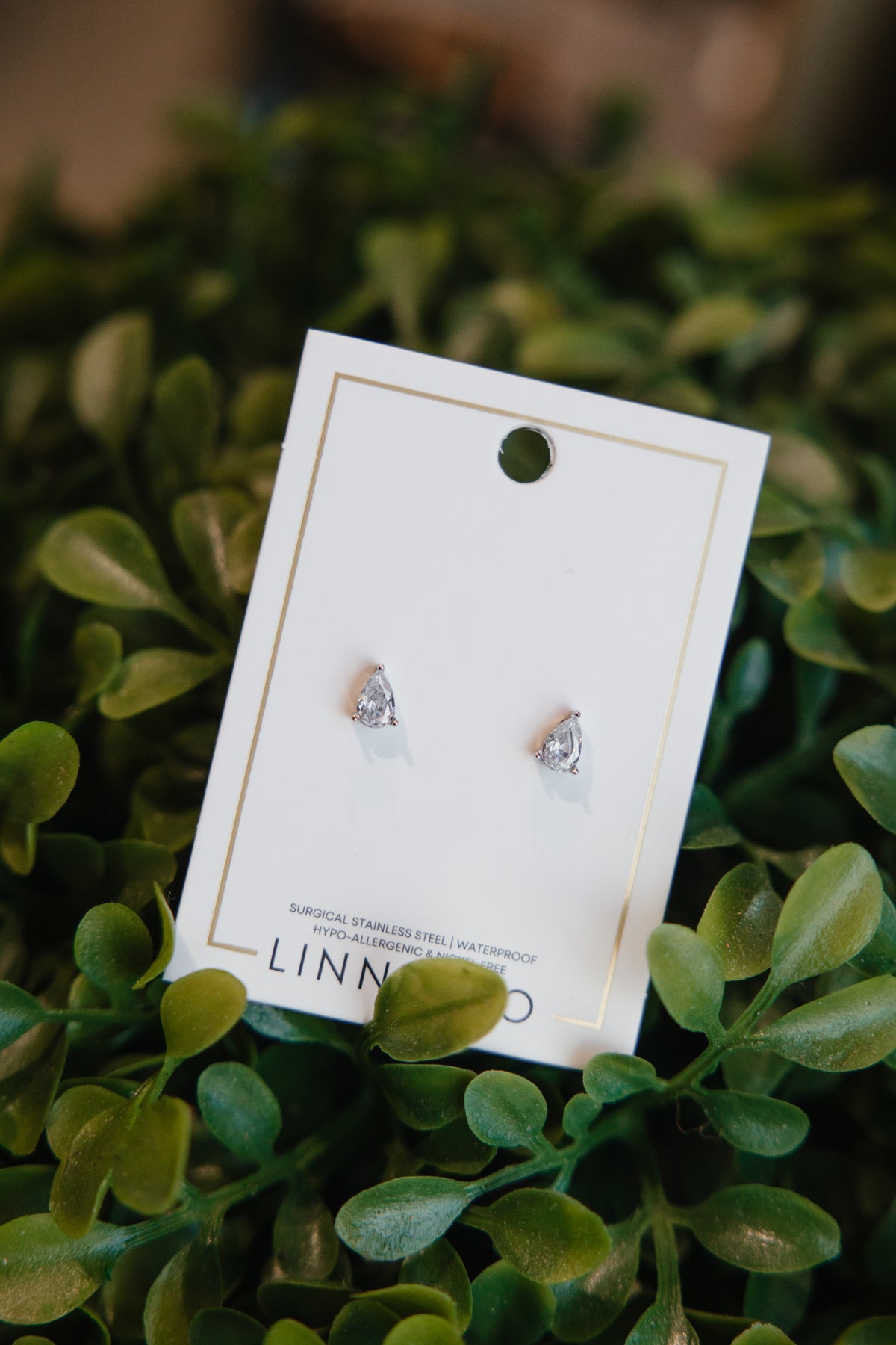 Paige Pear Stud Earrings In Silver