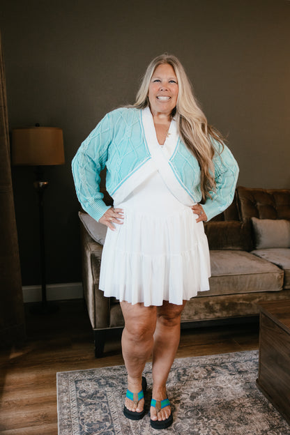 Cross My Heart Sweater In Aqua