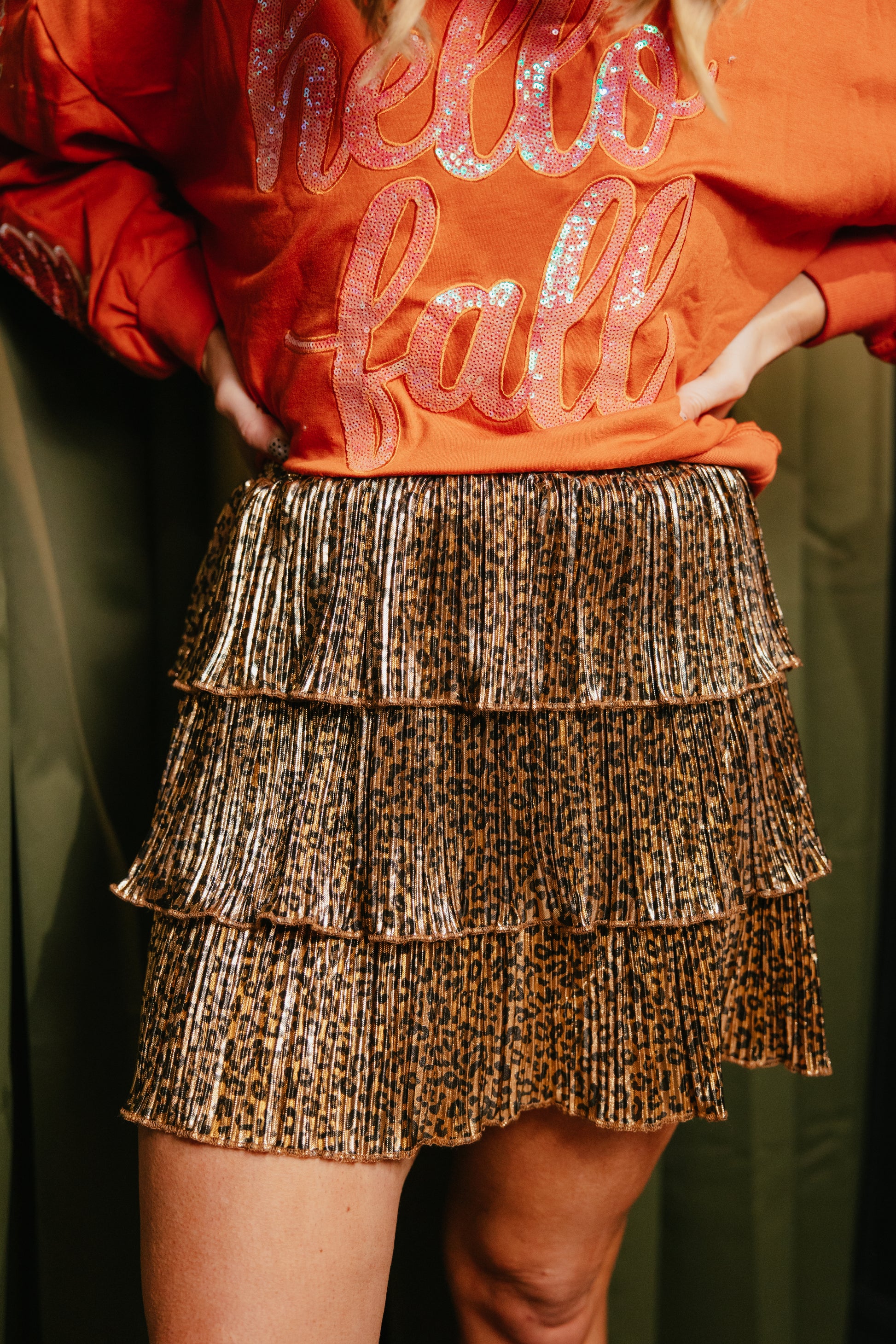 All That Shimmers Skirt In Leopard - Reg & Curvy