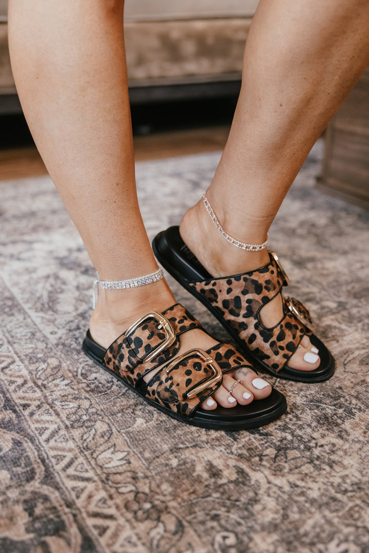 Corky's Leopard Private Jet Sandals
