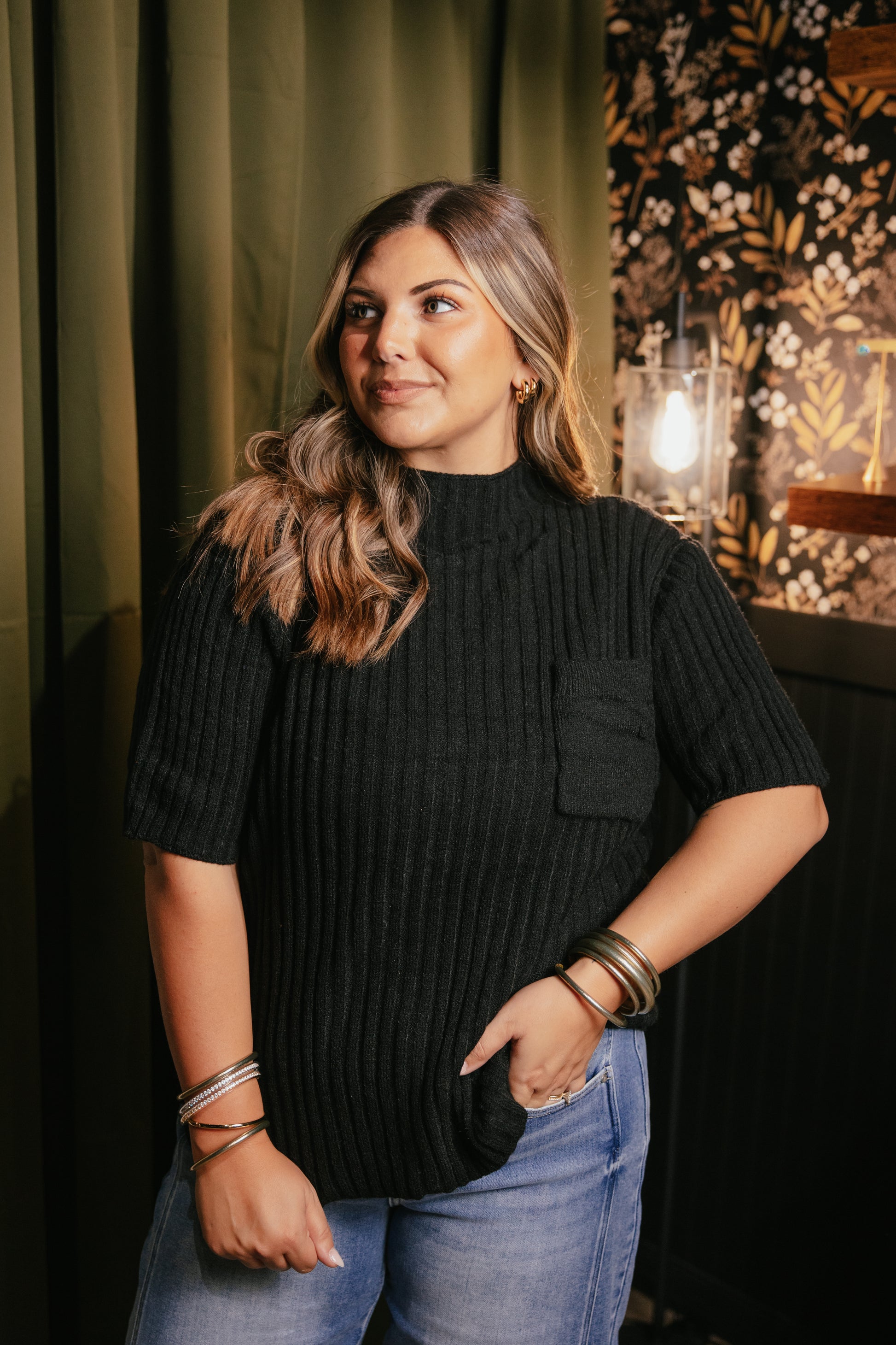 Uptown Knit Top In Black - Reg & Curvy