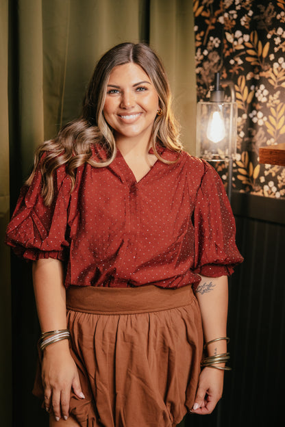 Sweet Company Top In Burnt Umber