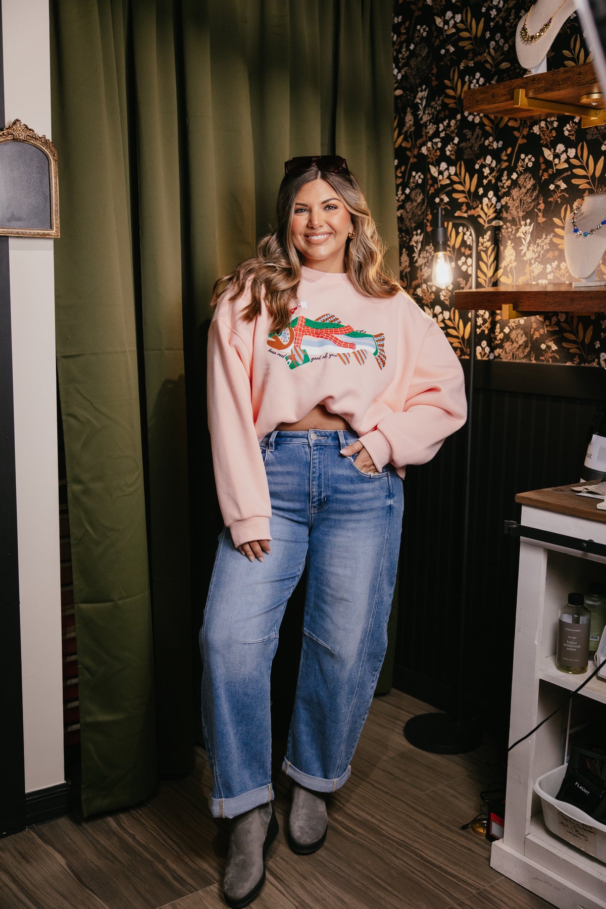 Festive Fish Crop Sweatshirt