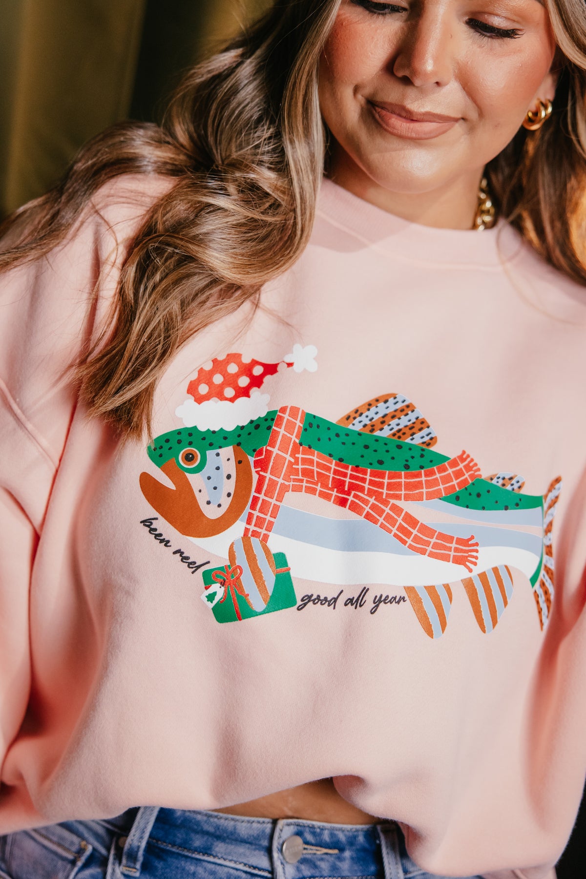 Festive Fish Crop Sweatshirt