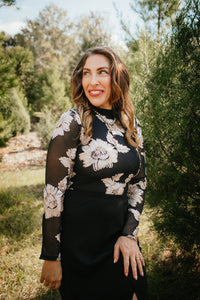 Bloom Boldly Top In Black