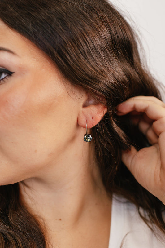 Tova Oakland Hook Earrings in Antique Silver Aqua Volcano - FINAL SALE