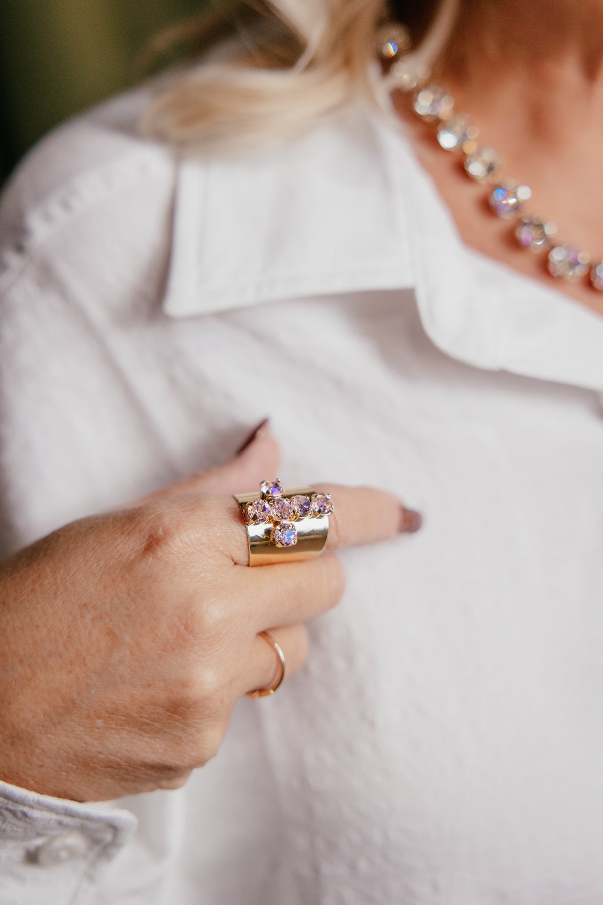 Cross Ring In Baby Pink