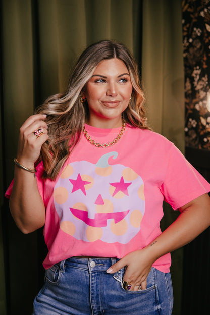 Polka Dot Jack-o-lantern Crop Tee