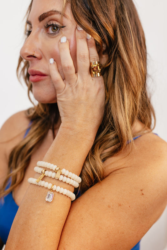 Tova Belton Bracelet in Custom Cream Clear - FINAL SALE