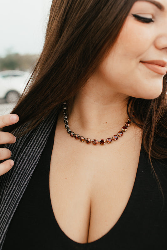 Tova Oakland Necklace in Antique Silver Chocolate - FINAL SALE