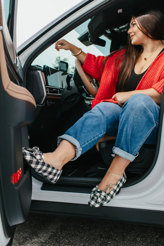 Corky's Black White Check Sugar Rush Flats