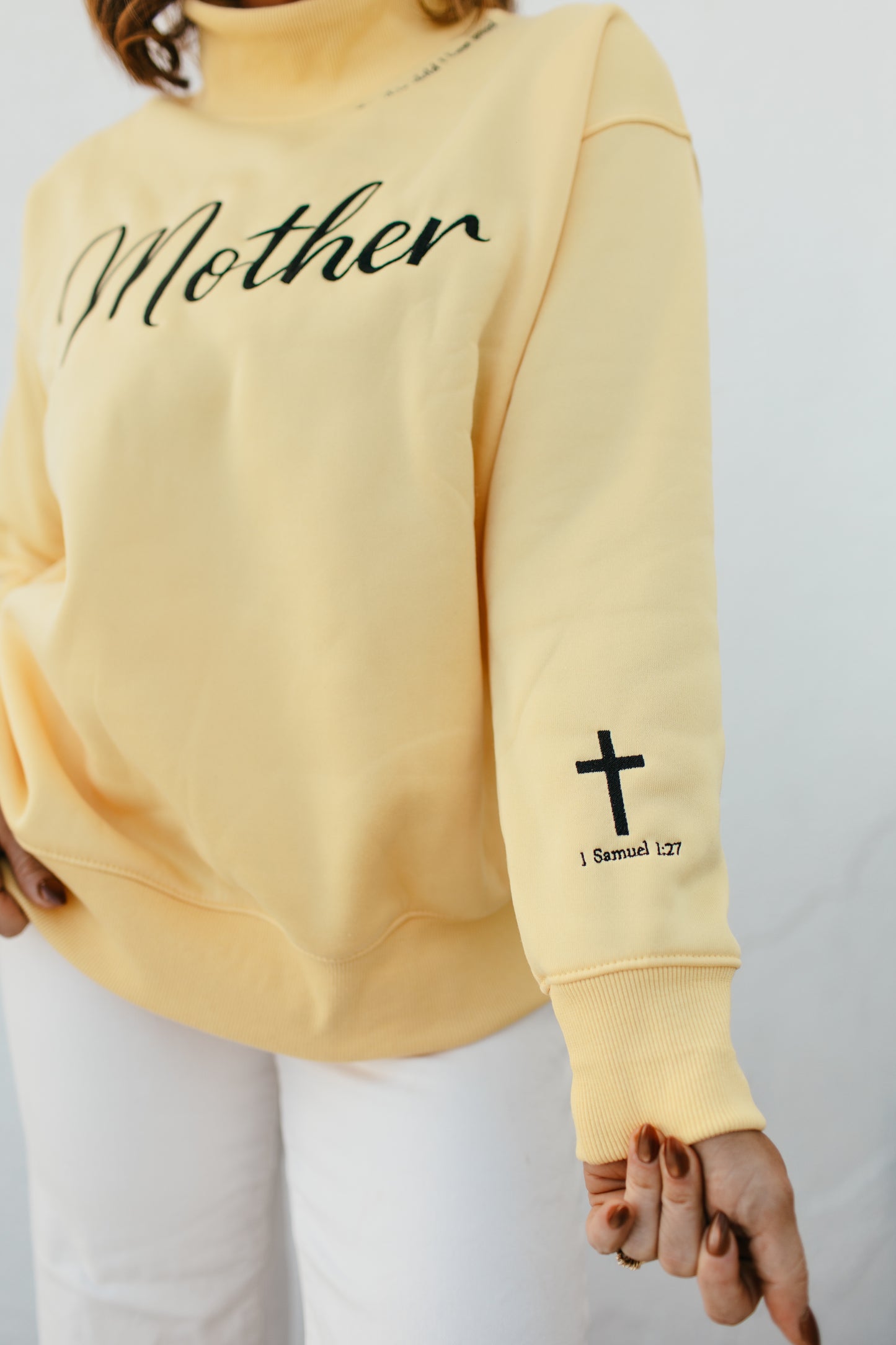 Mother Mock Neck Pullover In Yellow