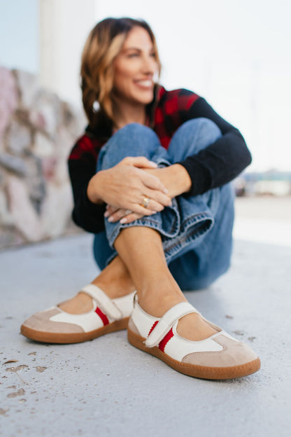 Corky's White With Red Calm Down Sneakers