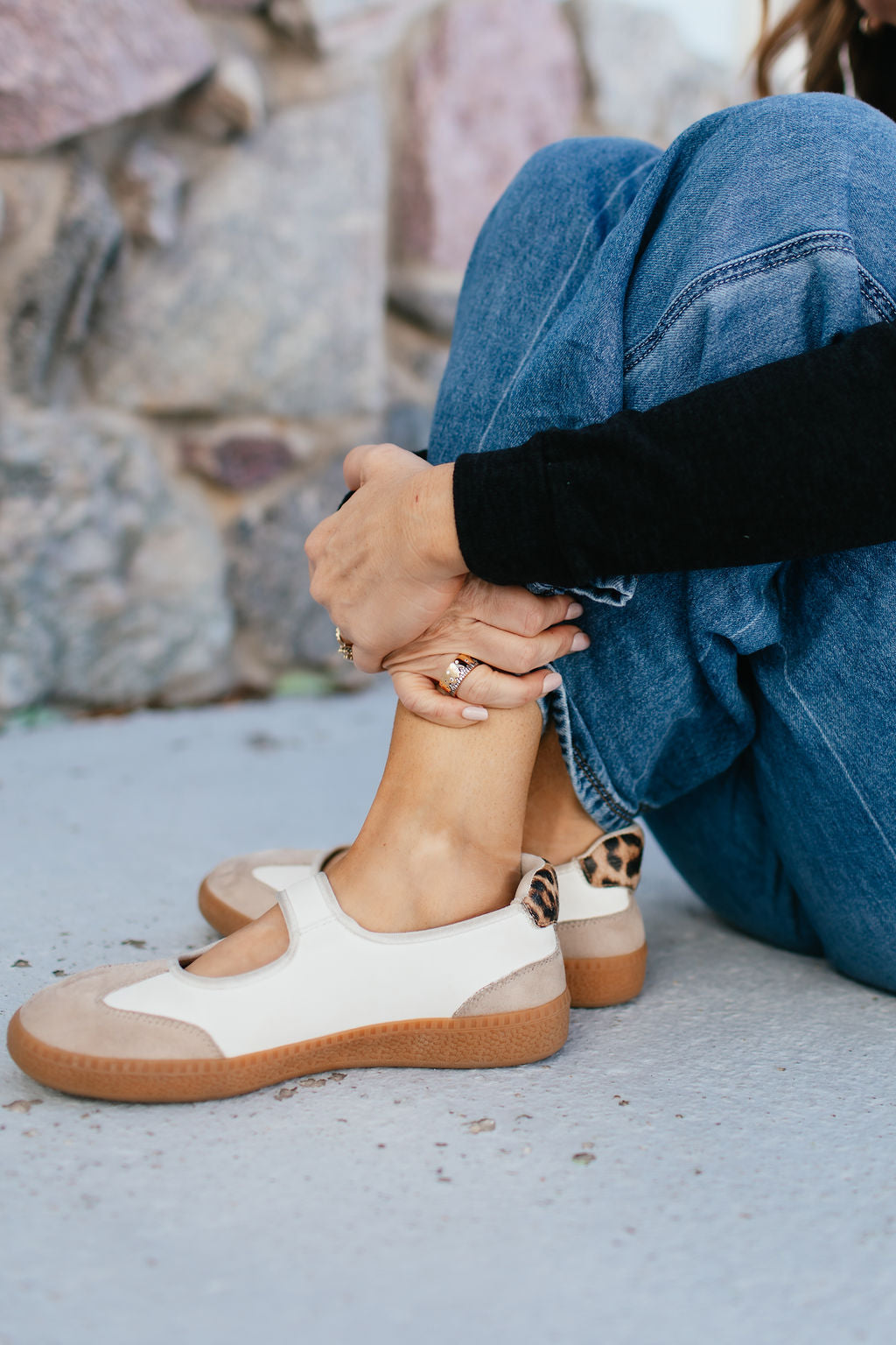 Corky's White With Red Calm Down Sneakers