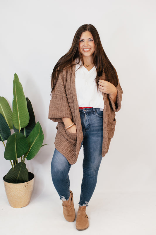 Wrap Me Up Cardigan In Chocolate