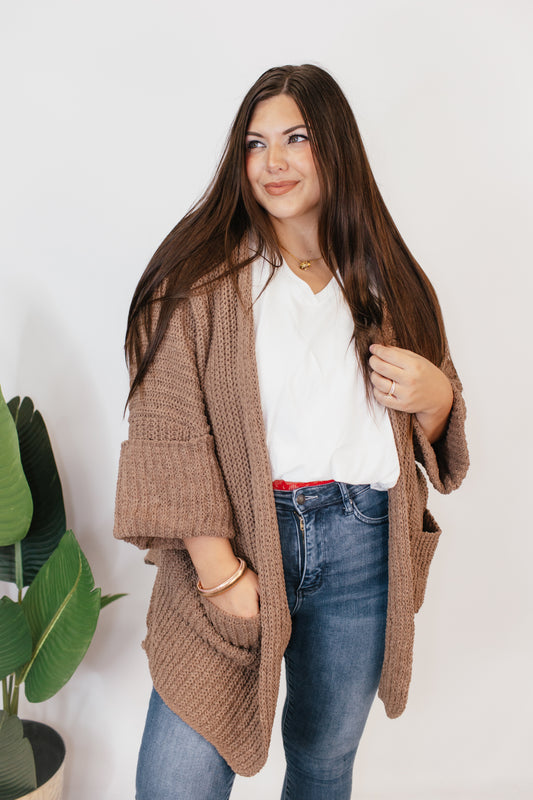 Wrap Me Up Cardigan In Chocolate