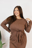 Cozy Elegance Dress In Chocolate - Reg & Curvy