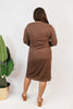 Cozy Elegance Dress In Chocolate - Reg & Curvy