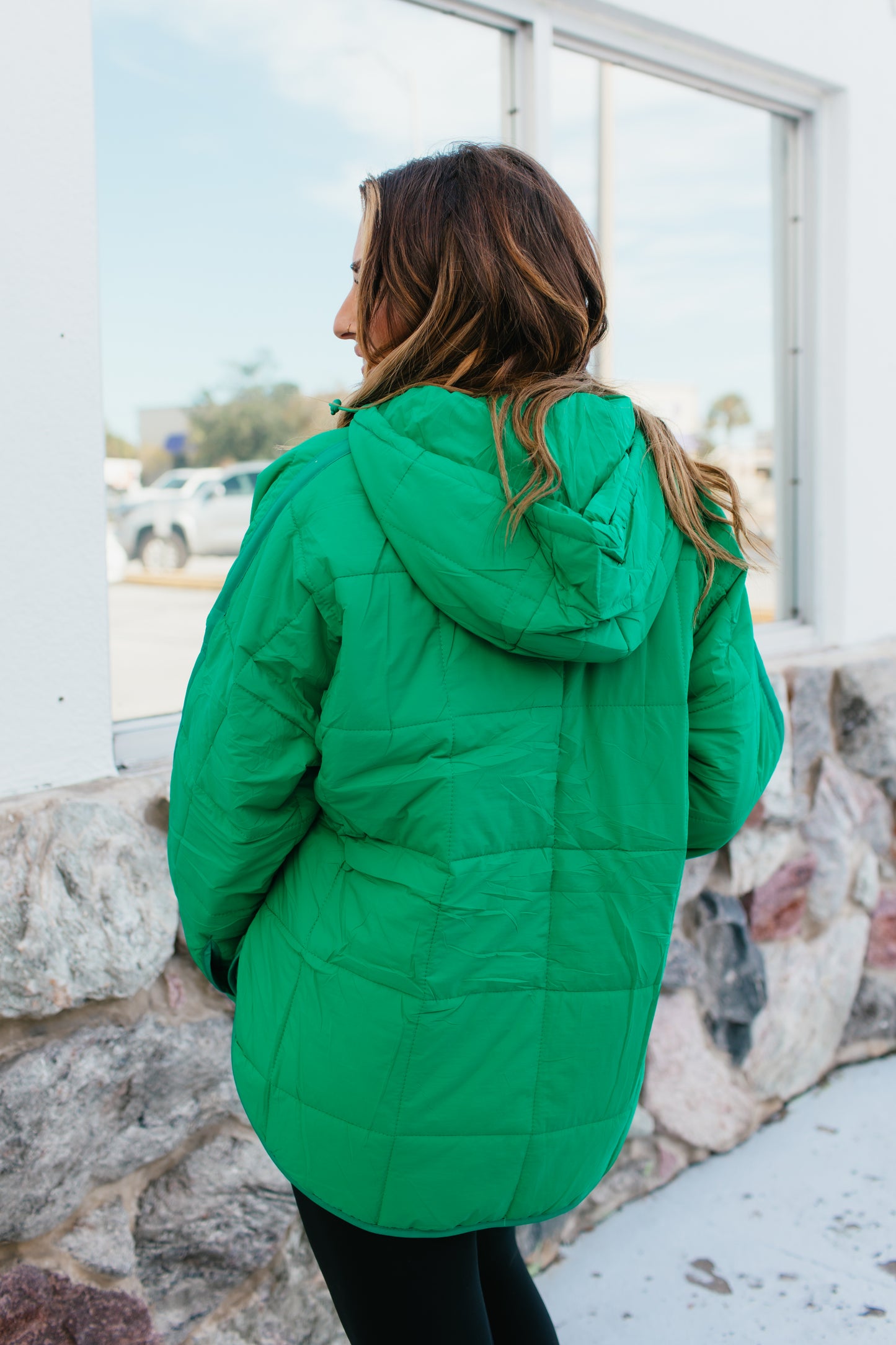 Bright Side Puffer Jacket In Green