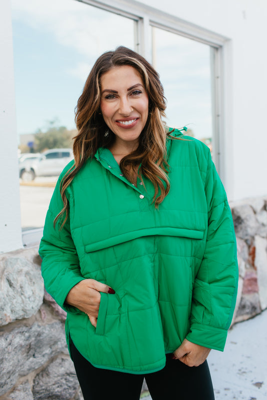 Bright Side Puffer Jacket In Green