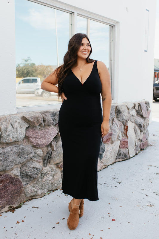 Midnight Plunge Maxi Dress
