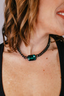 Tova Darcy Necklace in Gunmetal Emerald