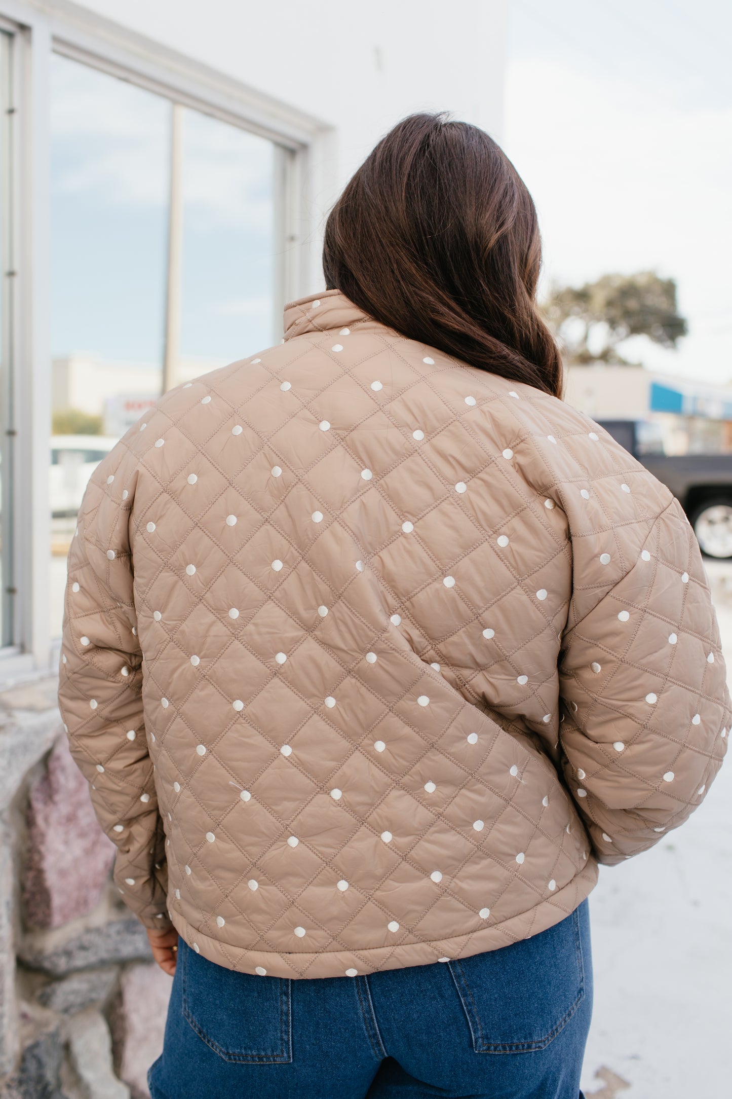 Dot to Trot Puffer Jacket in Mocha