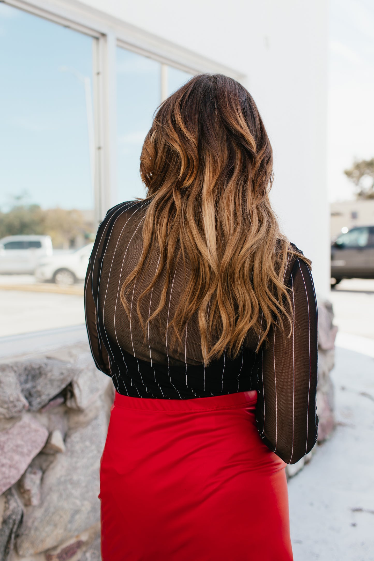 So Fetch Lux Layer Top In Pinstripe - Reg & Curvy