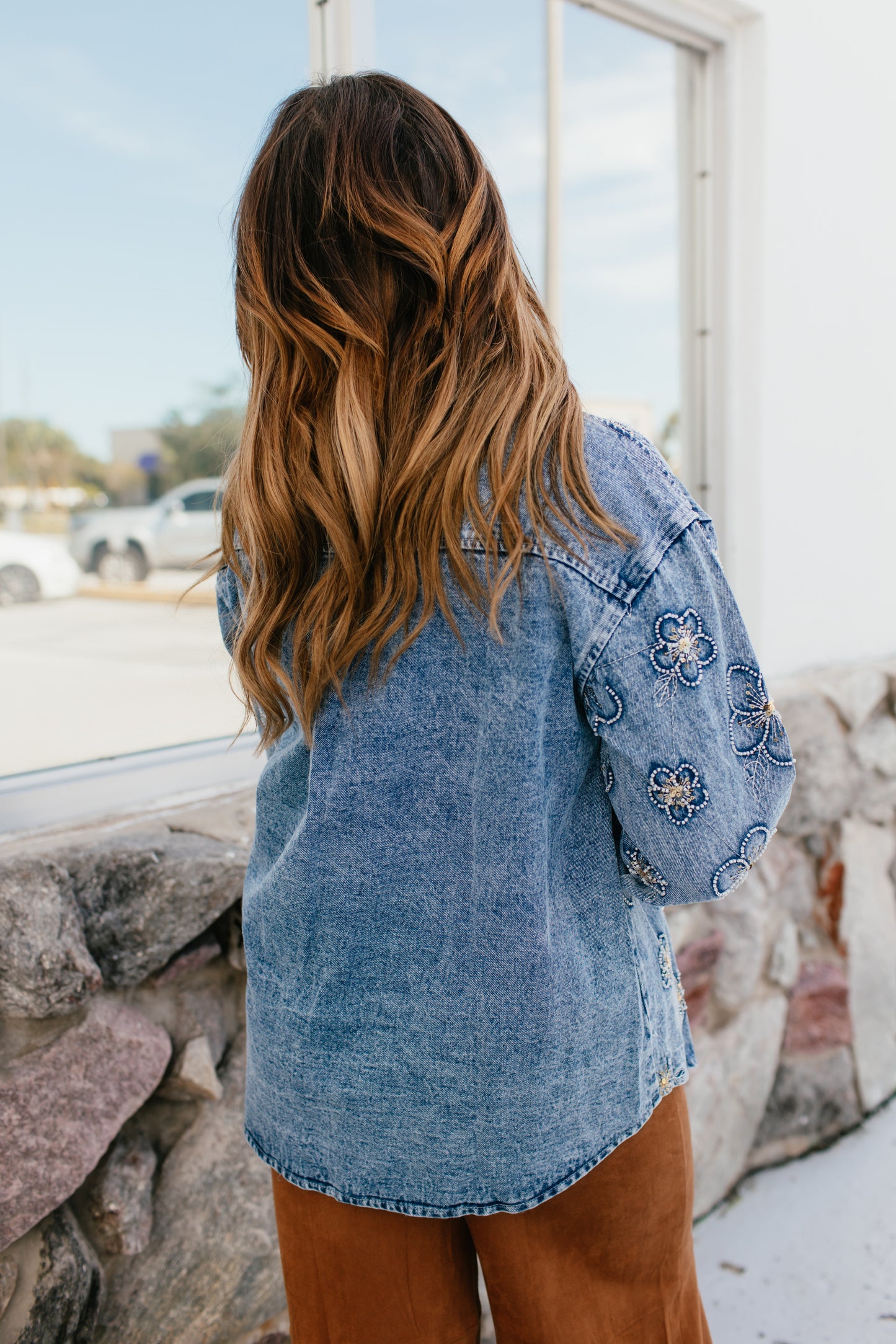 Botanical Blues Denim Shirt