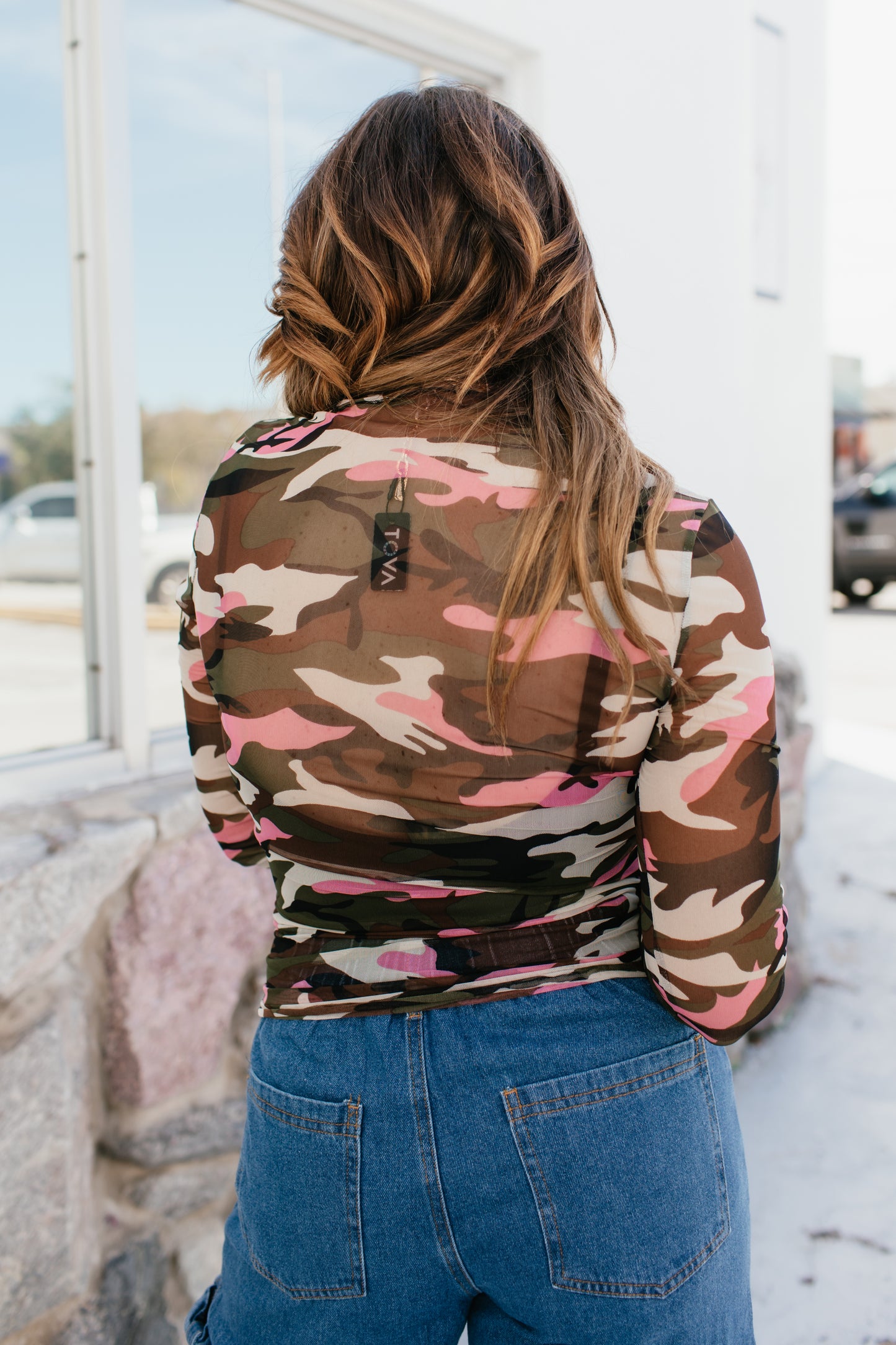 So Fetch Lux Layer Top In Camo - Reg & Curvy