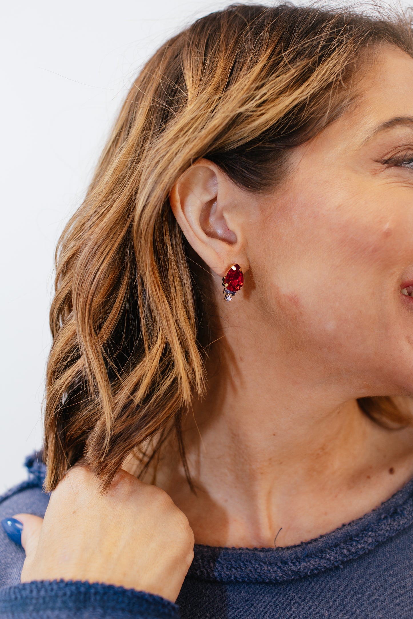 Tova Vienna Stud Earrings In Red Tanzanite