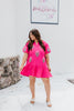 Flourish and Flounce Dress in Fuchsia - Reg/Curvy