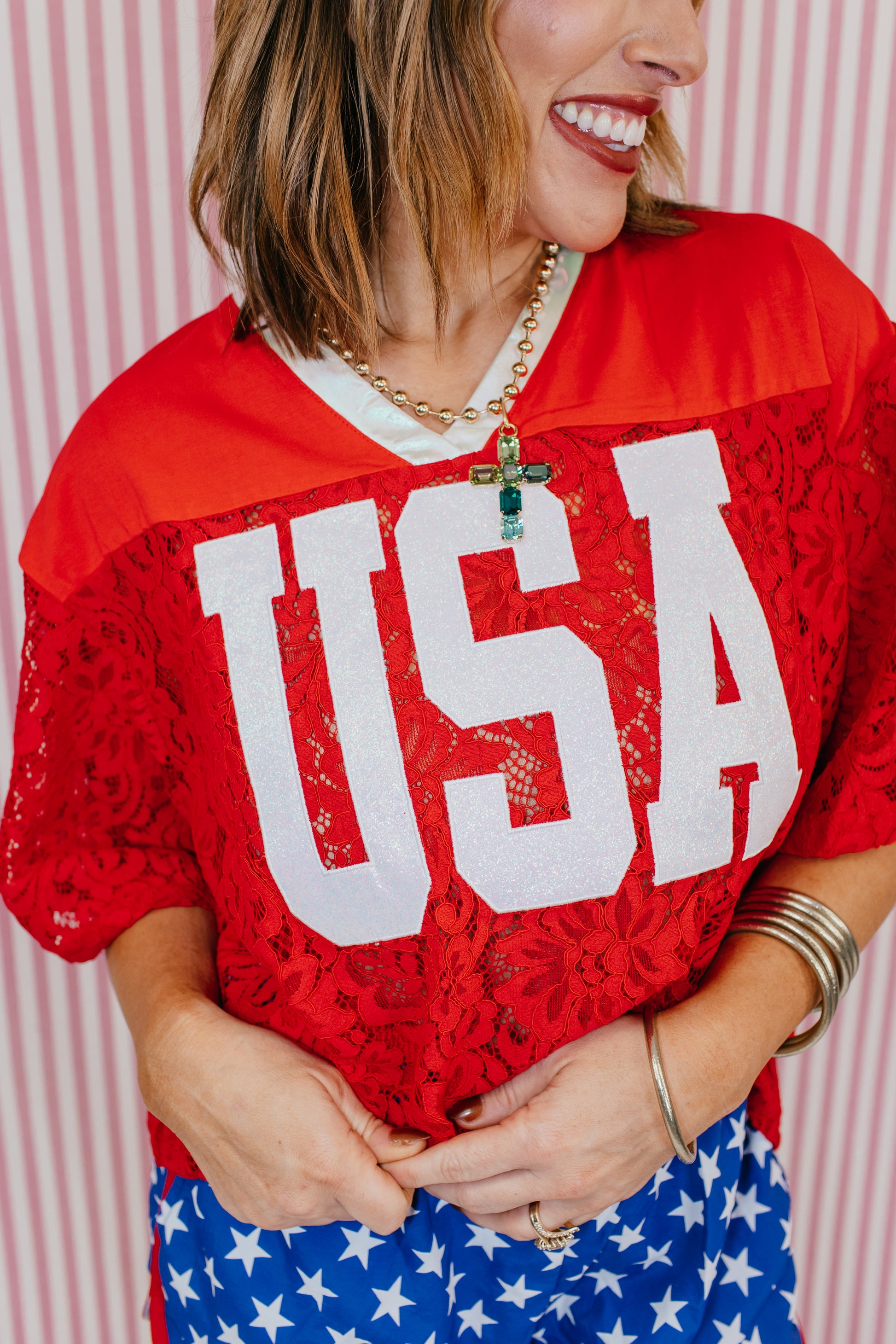 Liberty Lace USA Top - Reg & Curvy