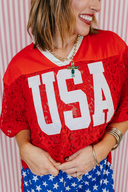 Liberty Lace USA Top - Reg & Curvy