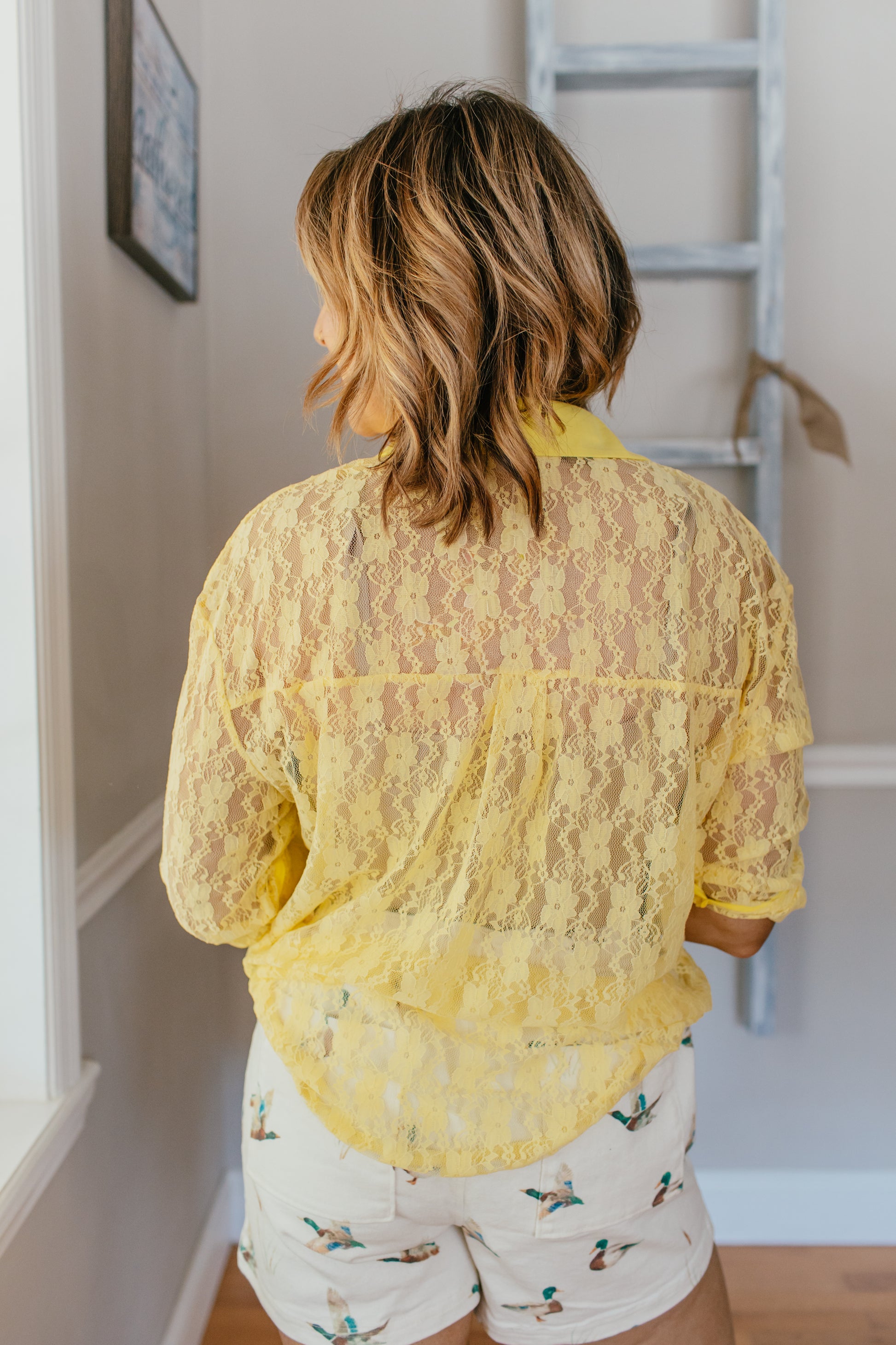 Classic Kathryn Button Up Top In Yellow - Reg & Curvy