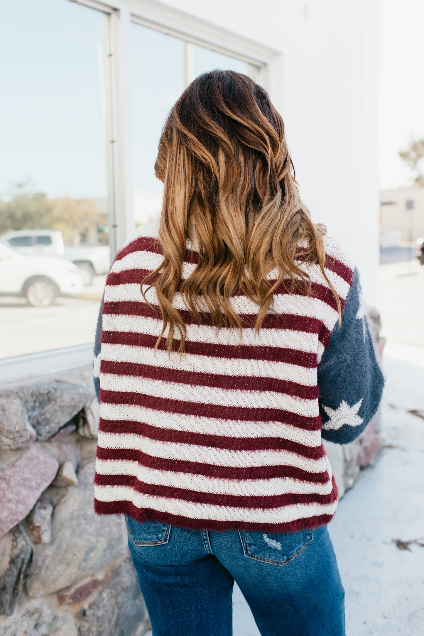 Red, White & Zip Sweater