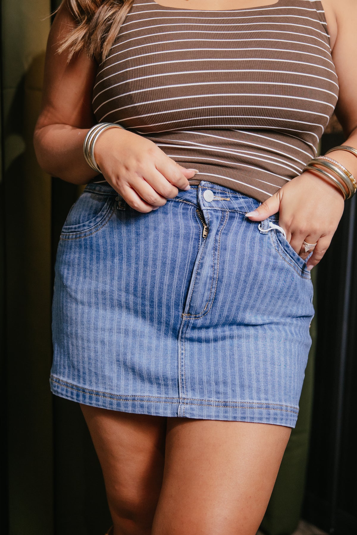 Risen True Blue Denim Skort