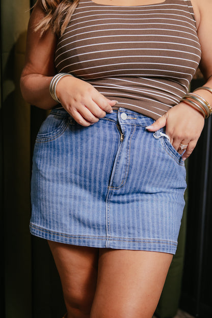 Risen True Blue Denim Skort