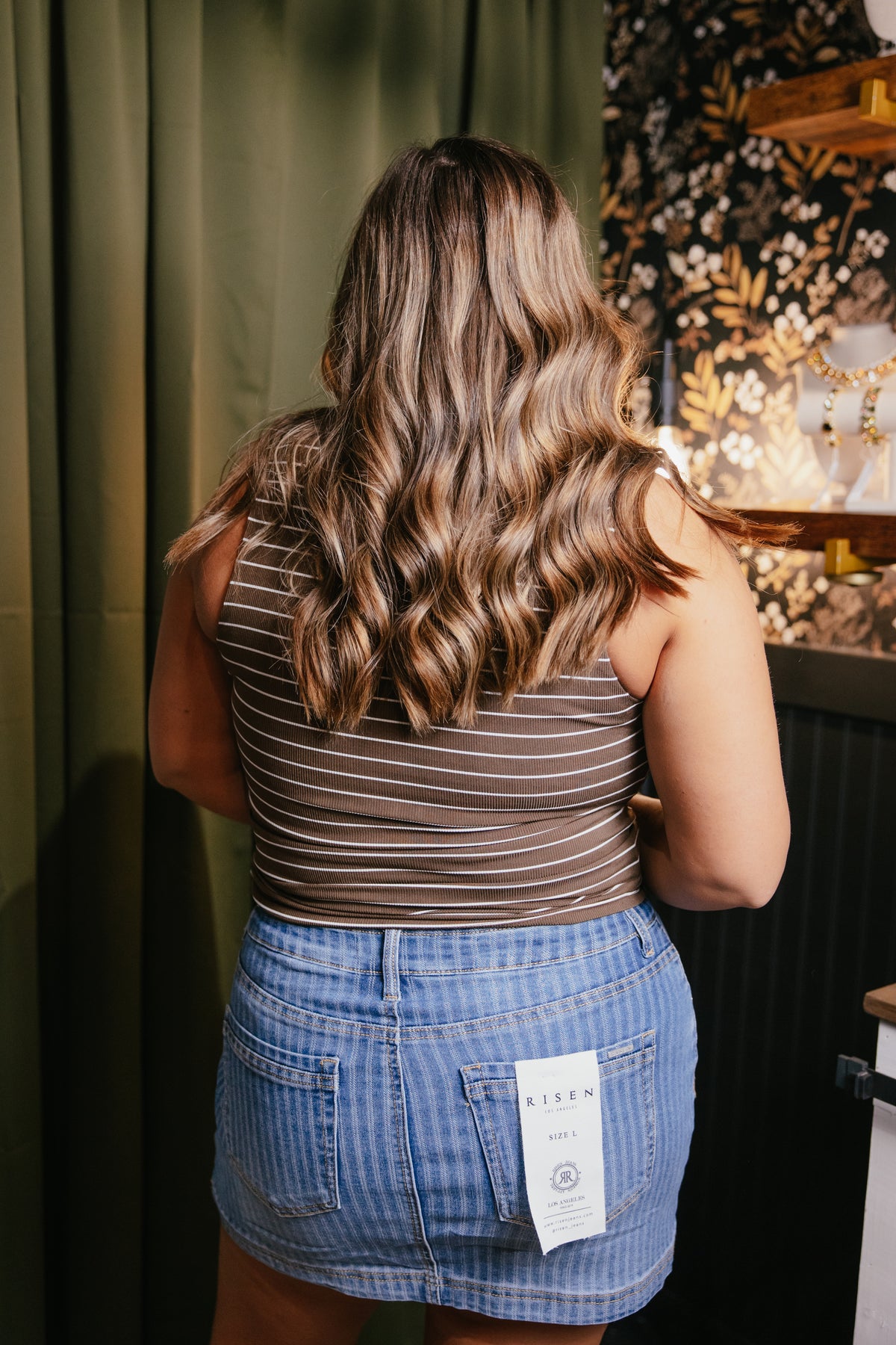Keep It Classic Tank In Brown/Ivory Stripes - Reg & Curvy