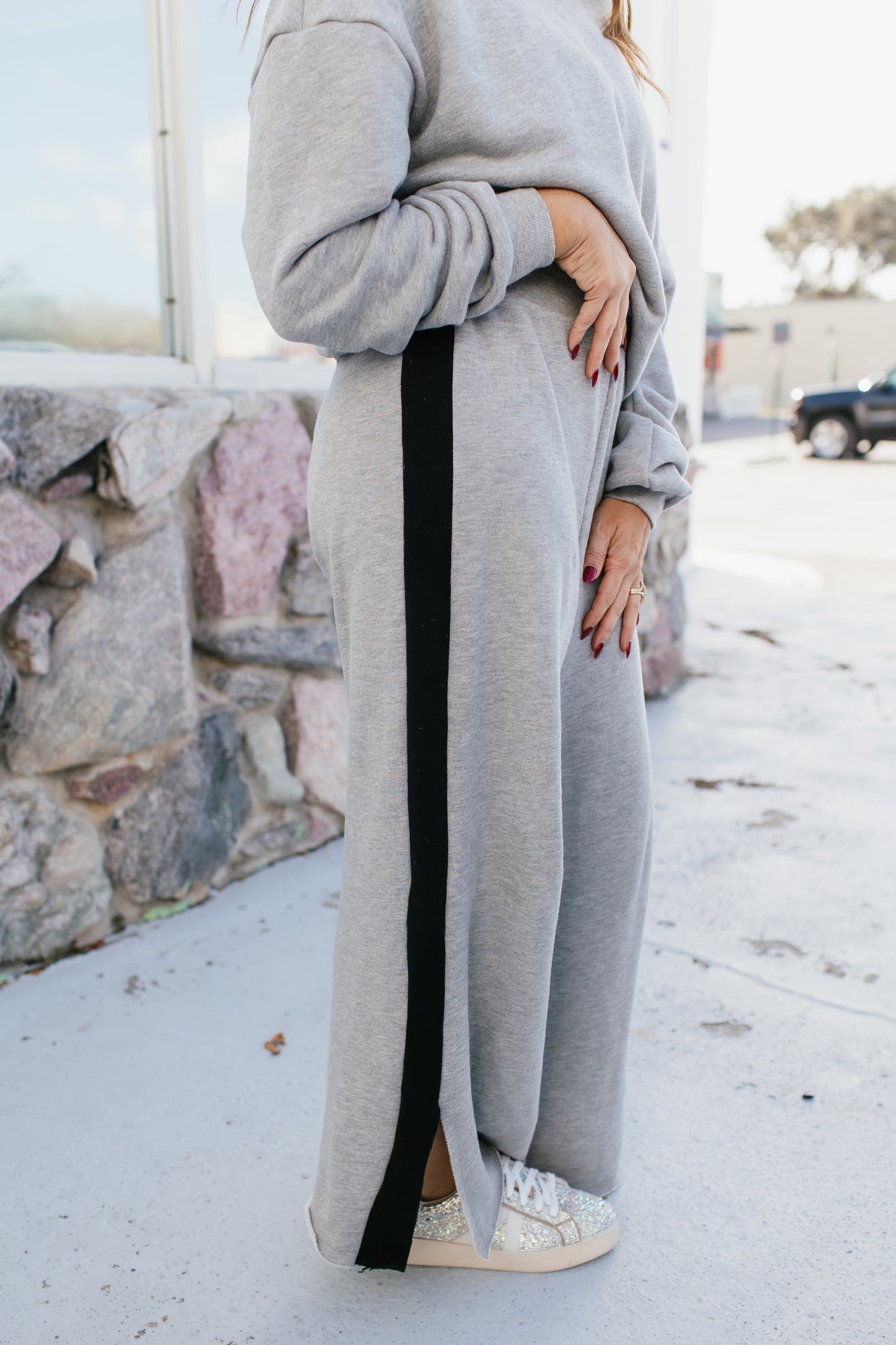 Airplane Mode On Pants In Grey & Black - Reg & Curvy