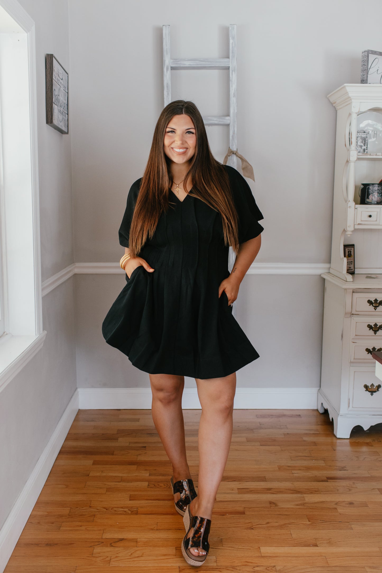 Date Night Darling Dress In Black