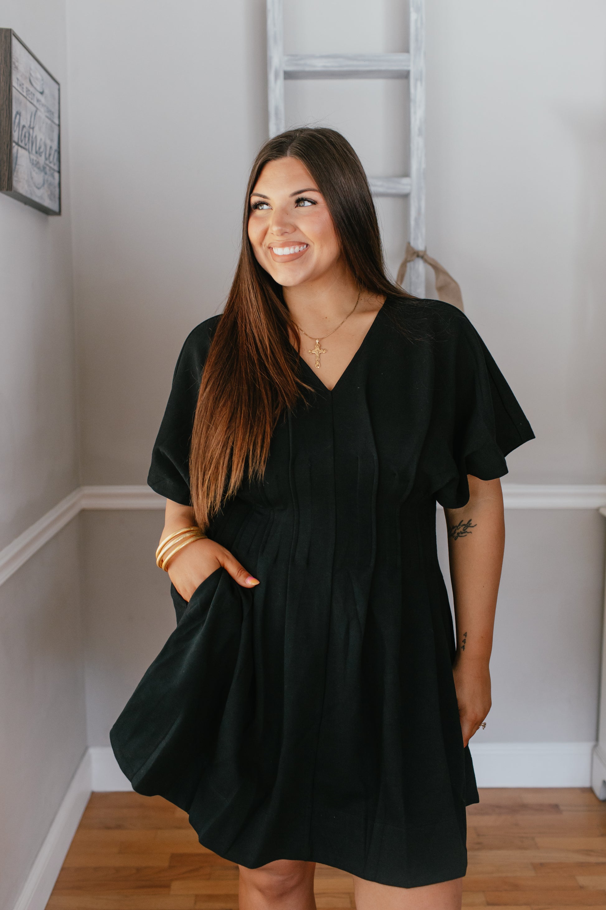 Date Night Darling Dress In Black
