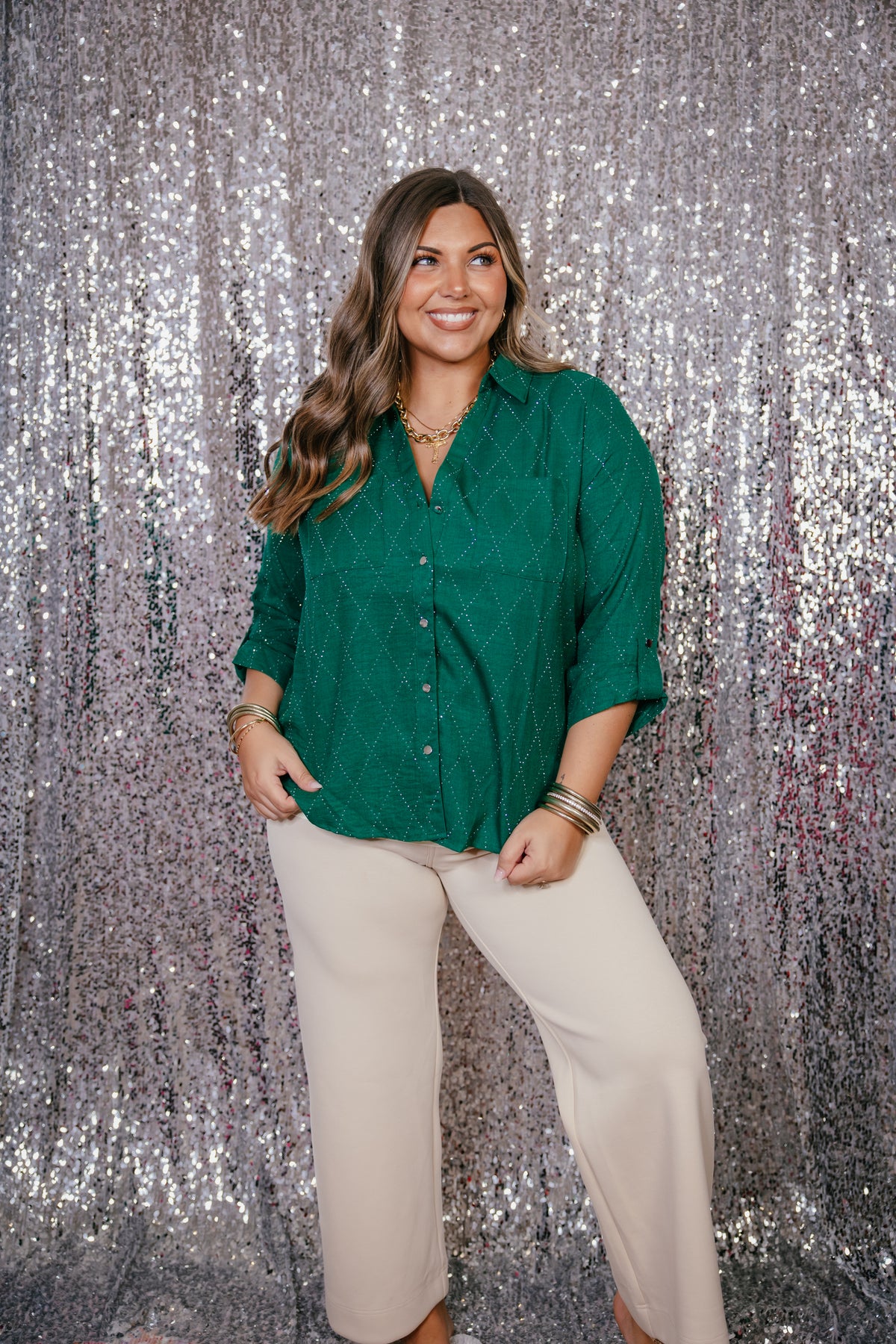 Lucky You Top In Dark Green - Reg & Curvy