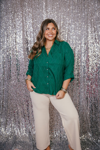 Lucky You Top In Dark Green - Reg & Curvy
