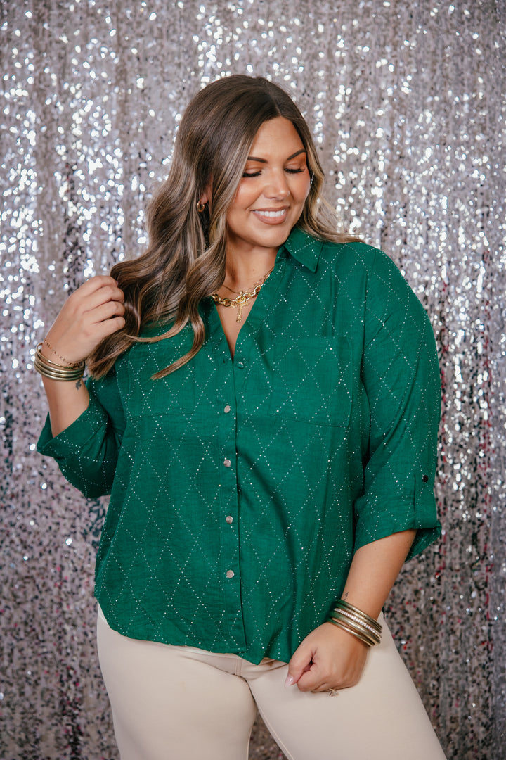Lucky You Top In Dark Green - Reg & Curvy