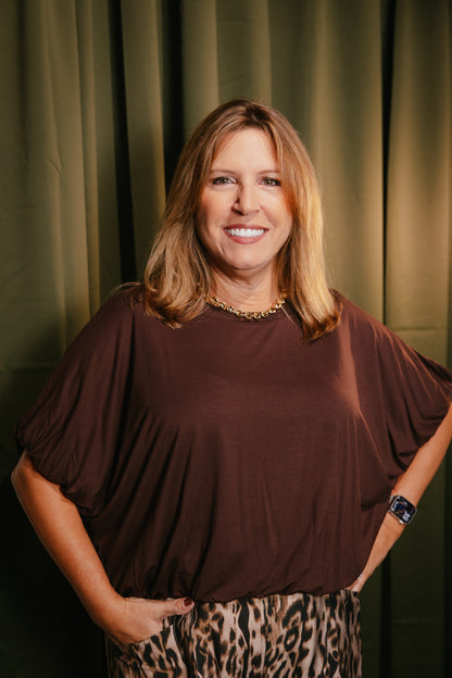 Softly Spoken Top In Brown